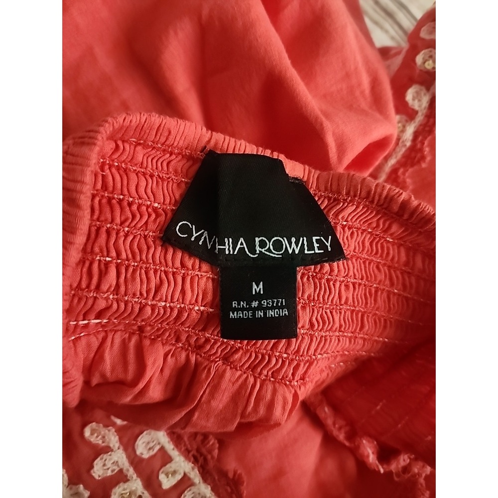 CYNTHIA ROWLEY Swim CoverUp Dress L Strapless Sequin Embroidered‎ Boho Cottage - Picture 15 of 15